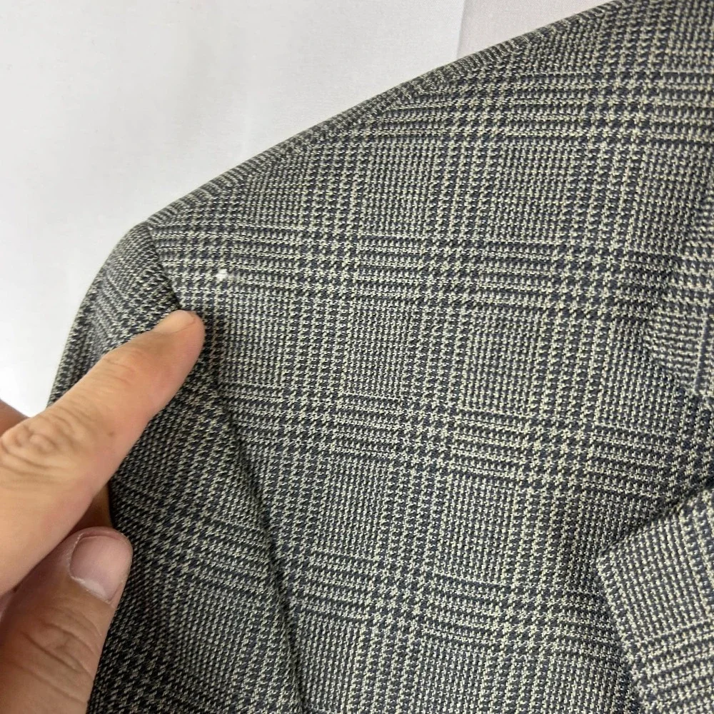 Brooks Brothers Blazer Mens‎ 43 Regular Gray Glen Plaid Worsted Wool Sport Coat